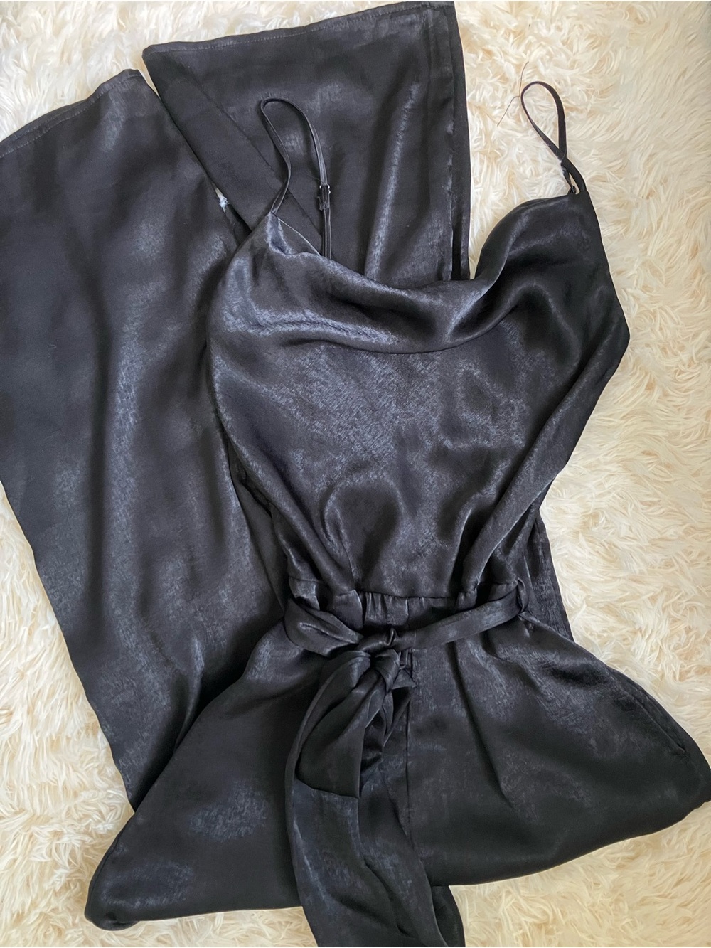 Dynamite Satin Cowl Neck Jumpsuit